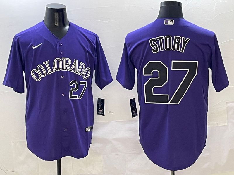 Men Colorado Rockies #27 Story Purple Game 2025 Nike MLB Jersey style 4